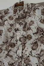 1970's PUSSY BOW CHOCOLATE TULIP BLOUSE | SIZE M