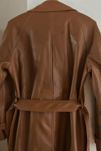 1970's CARAMEL FAUX LEATHER WRAP JACKET