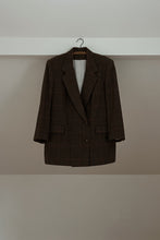 1990's PUMPKIN PLAID WOOL DIANA BLAZER | SIZE XL