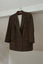 1990's PUMPKIN PLAID WOOL DIANA BLAZER | SIZE XL