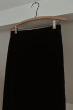 1990's FOXLEY LONDON BLACK VELVET PENCIL MIDI SKIRT | SIZE S