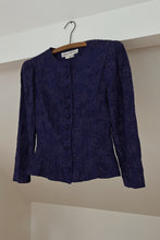 1980's ROYAL EMBROIDERED PEPLUM BLOUSE | SIZE XS/S
