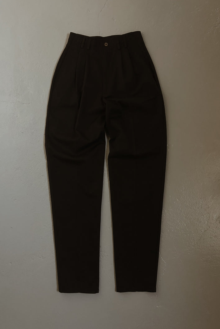1990's HUNT CLUB BLACK COTTON PLEATED TROUSERS | SIZE 27