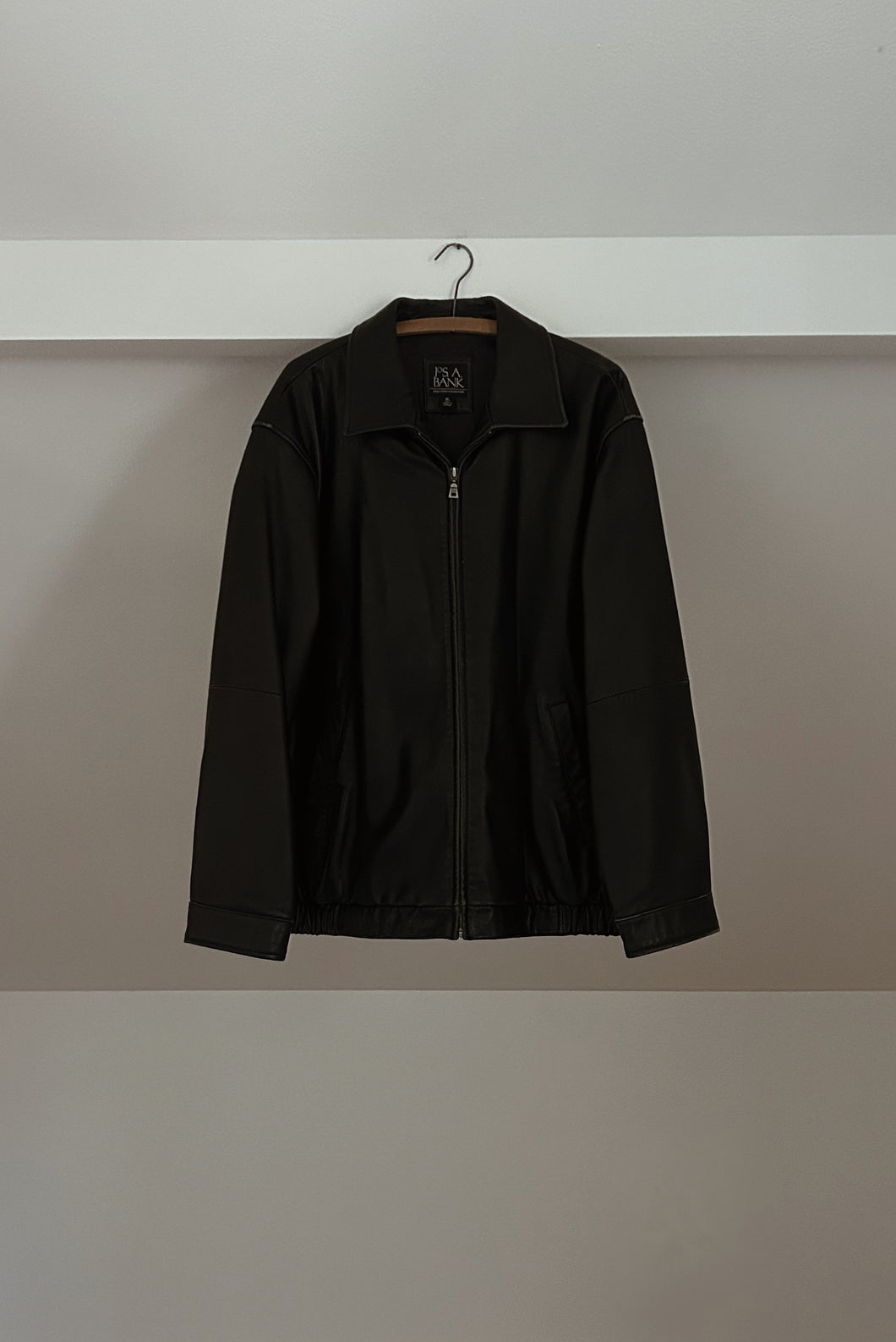 1990's CLASSIC BLACK BUTTERY SOFT LEATHER BOMBER JACKET | SIZE XL