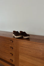 1970's CHOCOLATE SUEDE + WOOD CLOGS | SIZE 7.5