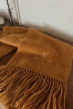 1990's ALPACA MUSTARD FRINGE SCARF | 80" x 9"