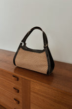 Y2K BRAHMIN WOVEN JUTE + EMBOSSED LEATHER SHOULDER BAG