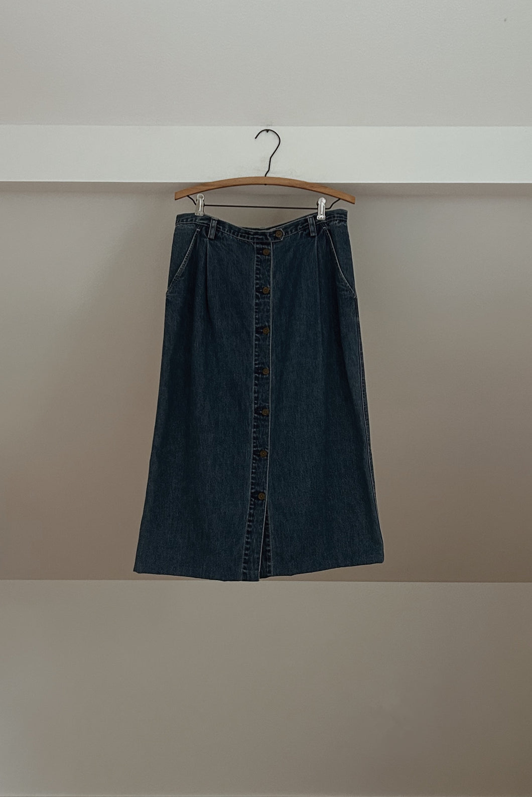 1990's EDDIE DENIM BUTTON SKIRT | SIZE L