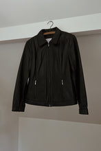 1990's WILSONS MAXIMA BLACK FITTED LEATHER MOTO JACKET | SIZE S/M