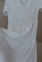 1990's PLEATED GUAZE SUMMER WRAP DRESS | SIZE XL
