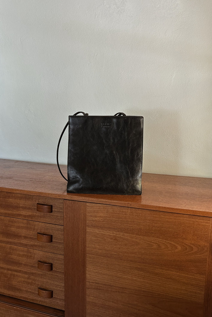 1990's PELLE STUDIO BLACK LEATHER TOTE