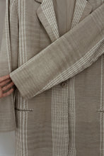 1990's WOVEN COTTON + LINEN PLAID BLAZER | SIZE L/XL
