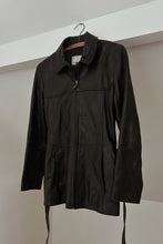 1990's NINE WEST BUTTERY BLACK LEATHER TRENCH JACKET | SIZE S/M