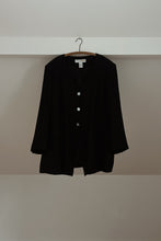 1990's DEENE NEW YORK MINIMAL WOVEN BLACK BLAZER | SIZE 3XL