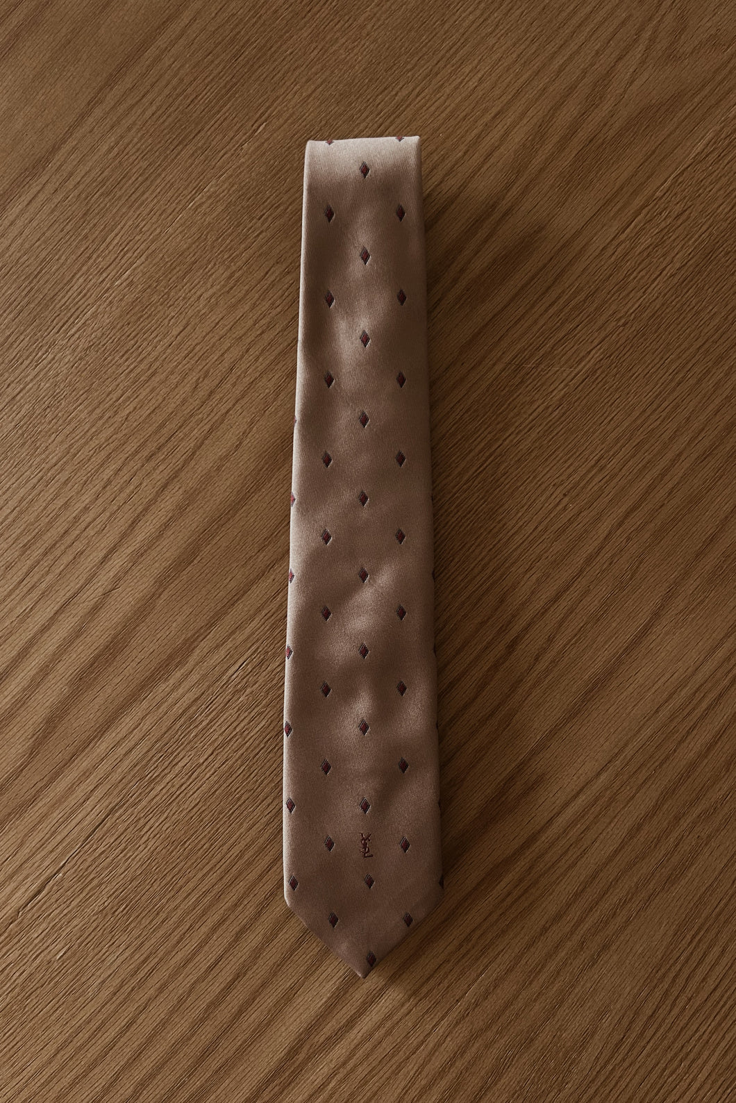 1980's YVES SAINT LAURENT BRONZE EMBROIDERED TIE | 3