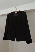Y2K BLACK VELVET FROG BUTTON PEPLUM BLAZER | SIZE M/L