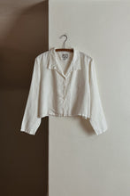 1990's PURE LINEN BOXY CROP BLOUSE