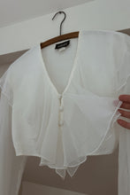 1990's SAUCI FEMME ORGANZA CROP BLOUSE | SIZE S