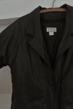 1990's VENEZIA BLACK LEATHER TRENCH | REMOVABLE QUILTED LINING | SIZE XL