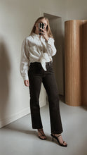1990's CALVIN KLEIN CHARCOAL TWILL KICK FLARE DENIM | SIZE 29