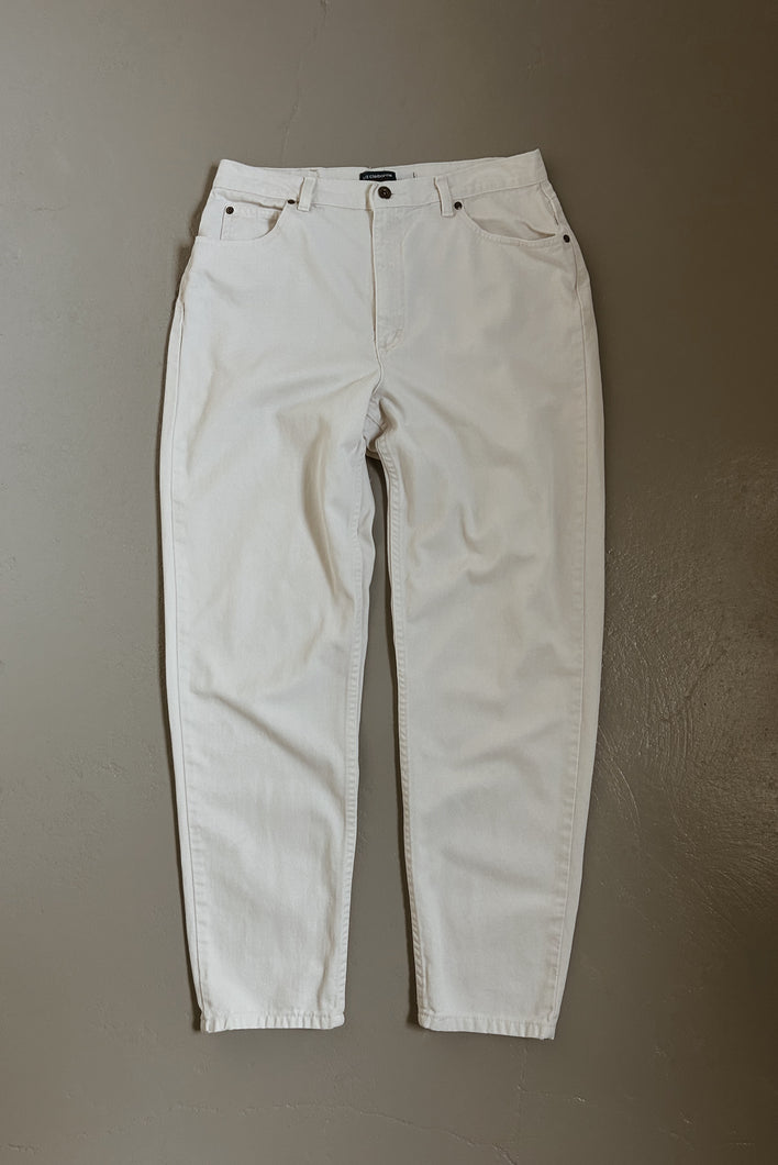1990's CLAIBORNE CLASSIC WHITE STOVEPIPE DENIM | SIZE 30/31