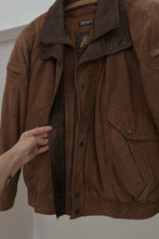 1980's CHOCOLATE HEIRLOOM SUEDE LEATHER BOMBER JACKET | SIZE L | REMOVABLE LINER