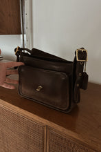 1980's COACH CHOCOLATE LEATHER HANDBAG | 9" x 7" x 2.5"