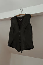 1990's WILSONS BLACK BUTTERY SOFT LEATHER BIKER VEST | SIZE M/L