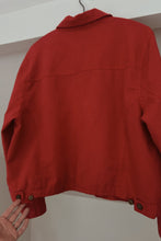 Y2K CHERRY LINEN BOXY JACKET | SIZE XL