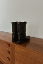 1980's CLASSIC JUSTIN BLACK LEATHER ROPER BOOTS | SIZE 9.5/10