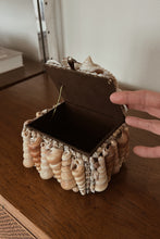 1970's FOLK ART SHELL ENCRUSTED JEWELRY BOX | 6" x 5" x 4"