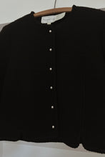 EARLY 1990's BLACK BOILED WOOL CROP JACKET | SIZE S/M