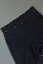 1970's HIGH RISE NAVAL DENIM BUTTON TROUSERS | SIZE 28