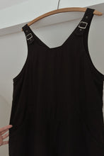 1990's BLACK COTTON OVERALL PRAIRIE DRESS | SIZE M/L
