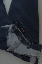 1980's PINCH WAIST PLEATED TWO TONE DENIM | SIZE 25