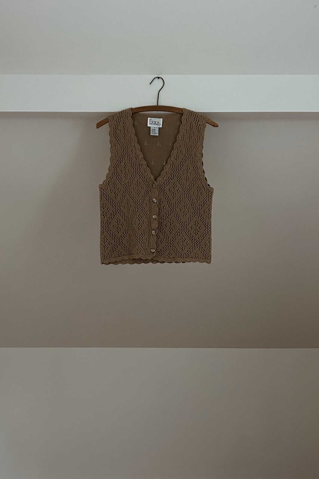 1990's ERIKA RAMIE COTTON KNIT VEST TANK | SIZE M