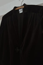 1990's BLACK VELVET FROG CLOSURE JACKET | SIZE L/XL