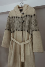 1980's ICELANDIC WOOL HOODED ROBE COAT | SIZE M/L