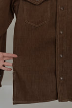 1970's BIG YANK CHOCOLATE TWILL WESTERN SHIRT | SIZE S/M