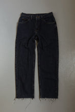 1990's DARK WASH RAW HEM LEE DENIM | SIZE 29