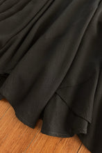 1990's BLACK TEXTURED SCALLOP MAXI SKIRT | SIZE M/L