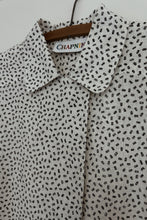 1980's LINEN + COTTON ABSTRACT BOXY BUTTON SHIRT | SIZE M