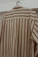 1990's TRACK STRIPE COTTON BUTTON DOWN | SIZE XL