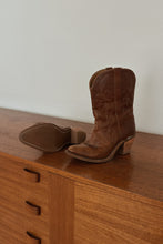 1970's FLORAL STITCHED HEELED LEATHER COWBOY BOOTS | SIZE 7.5