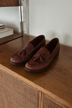 1990's BRICK RED LEATHER TASSEL LOAFERS | SIZE 8