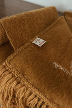 1990's ALPACA MUSTARD FRINGE SCARF | 80" x 9"