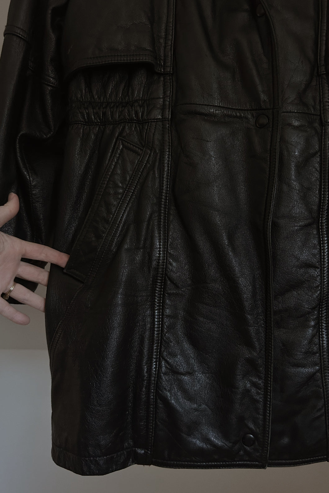 1990's WILSONS BLACK LEATHER EXPLORER JACKET | SIZE S/M