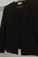 Y2K BLACK VELVET FROG BUTTON PEPLUM BLAZER | SIZE M/L