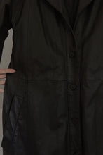 1990's VENEZIA BLACK LEATHER TRENCH | REMOVABLE QUILTED LINING | SIZE XL