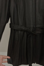 1990's BLACK LEATHER WRAP JACKET | SIZE L/XL